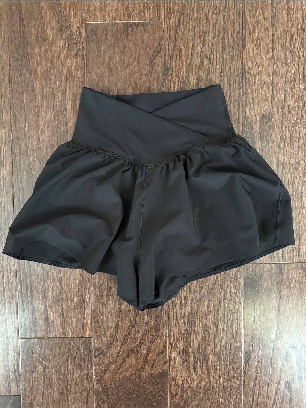 aerie Black Skort-Style High Waist Shorts